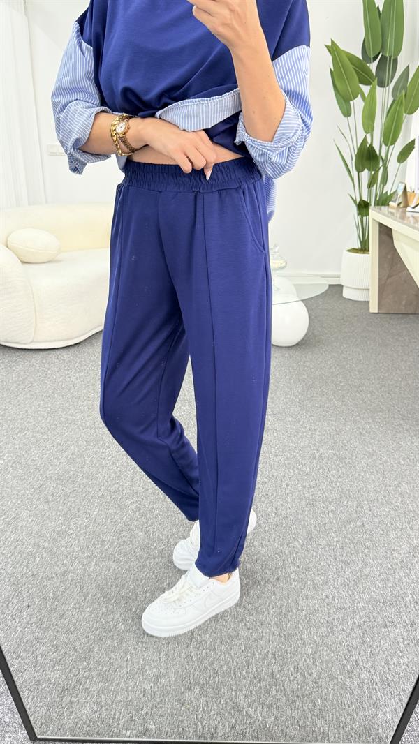 LEYSA LACİVERT GÖMLEKLİ TAKIM