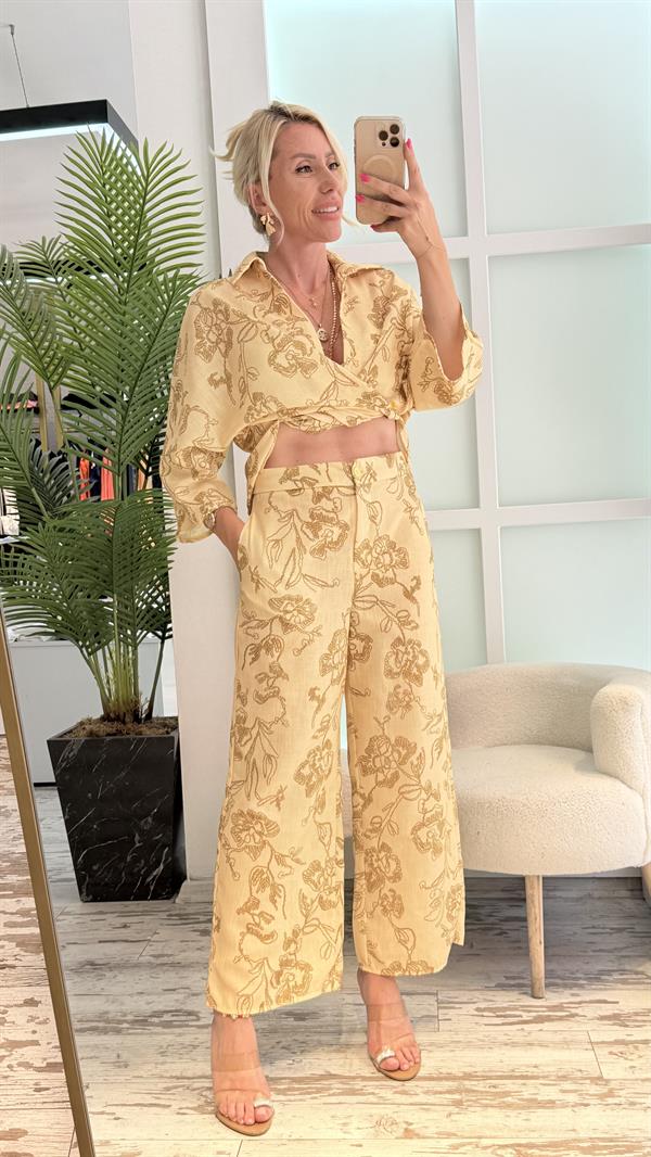 LİLT SARI KİMONO TAKIM 