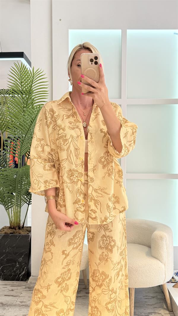 LİLT SARI KİMONO TAKIM 