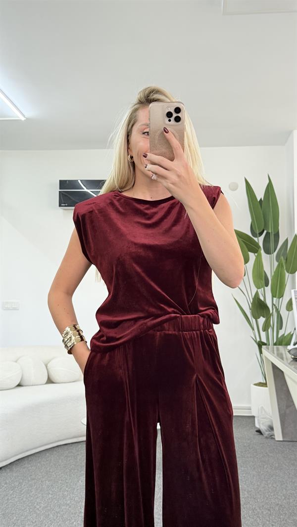 LİMİNS KADİFE BORDO TAKIM 