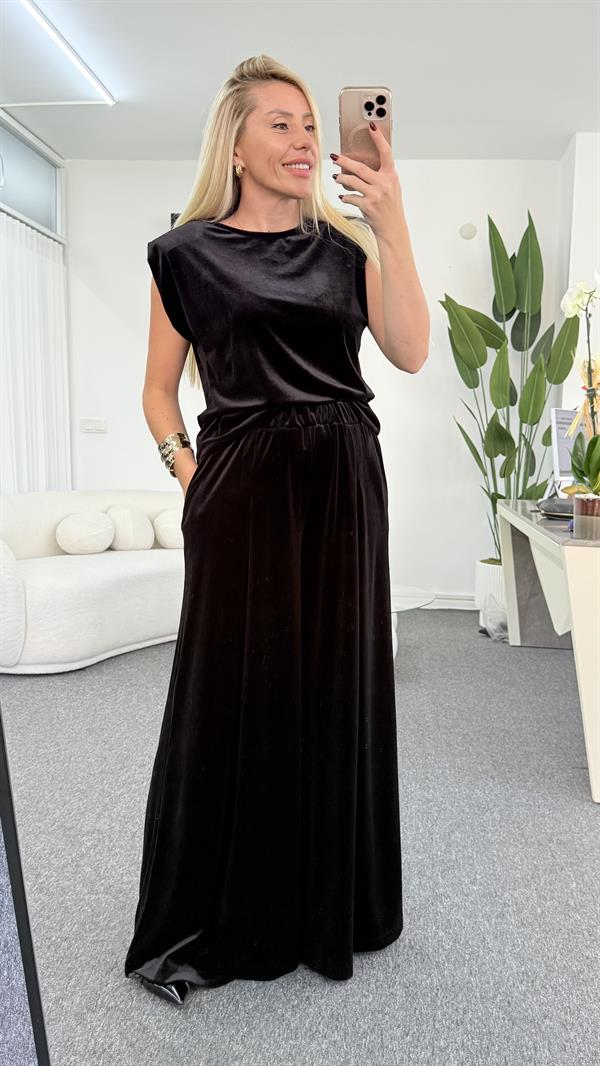 LİMİNS KADİFE SİYAH TAKIM 