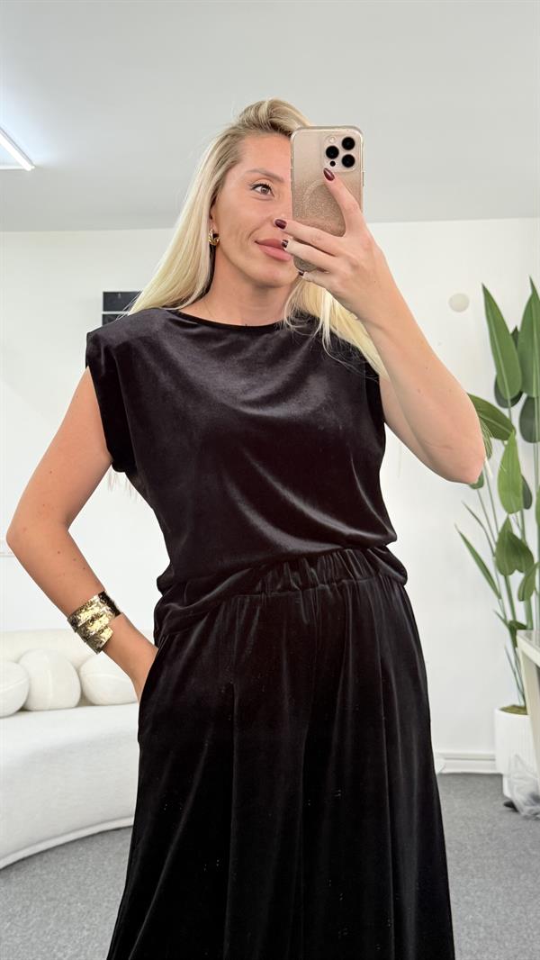 LİMİNS KADİFE SİYAH TAKIM 