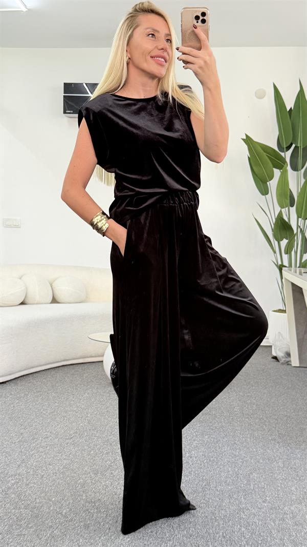 LİMİNS KADİFE SİYAH TAKIM 