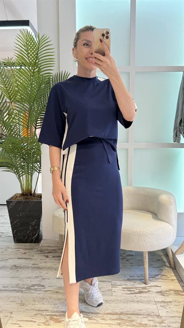 LOLA LACİVERT ETEKLİ TAKIM