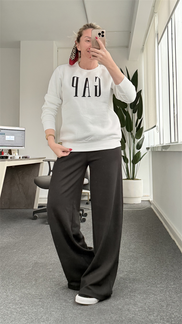 LOLE SİYAH YAZILI SWEATSHIRT