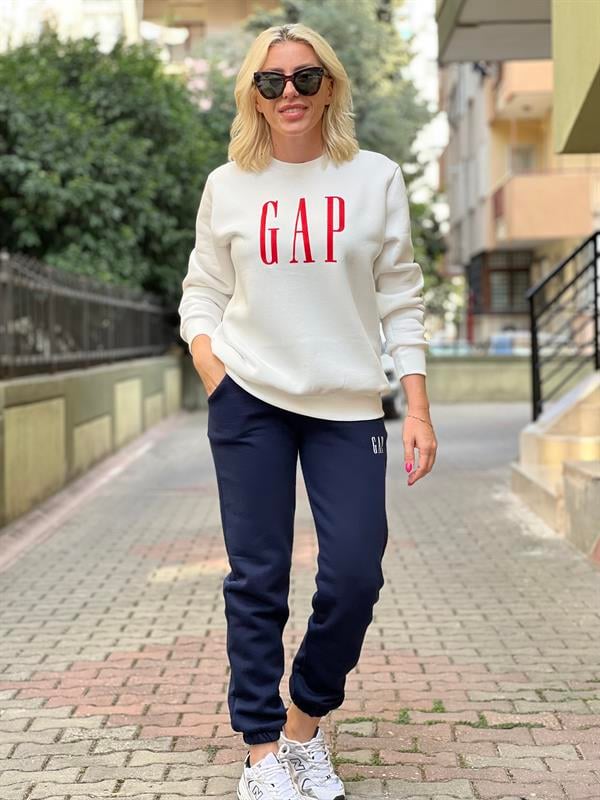 LONG BEYAZ GAP SWEATSHİRT