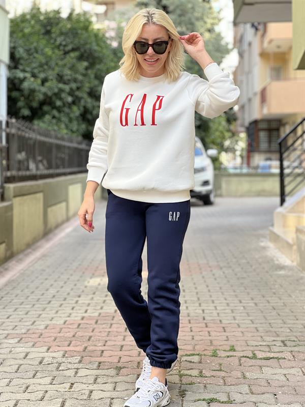 LONG BEYAZ GAP SWEATSHİRT
