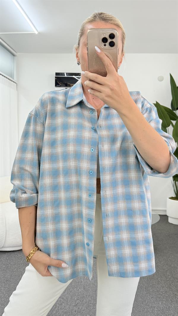 LOULA MAVİ DESENLİ GÖMLEK