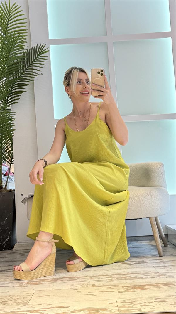 LOVATO  YEŞİL CREP ELBİSE