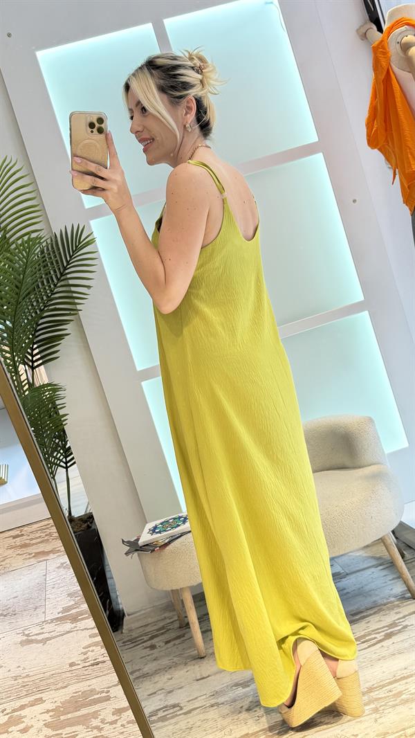 LOVATO  YEŞİL CREP ELBİSE