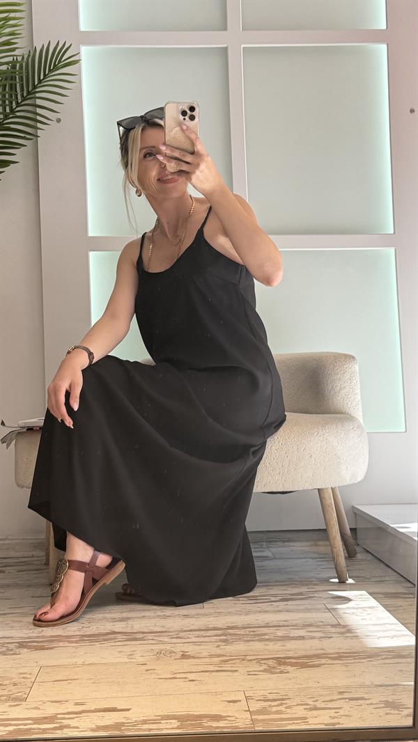 LOVATO SİYAH CREP ELBİSE