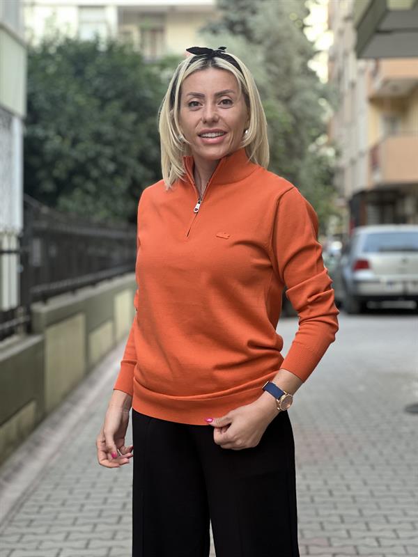 LSYİ TURUNCU FERMUARLI KAZAK 