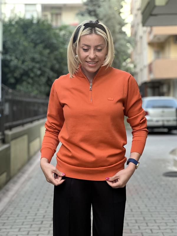 LSYİ TURUNCU FERMUARLI KAZAK 