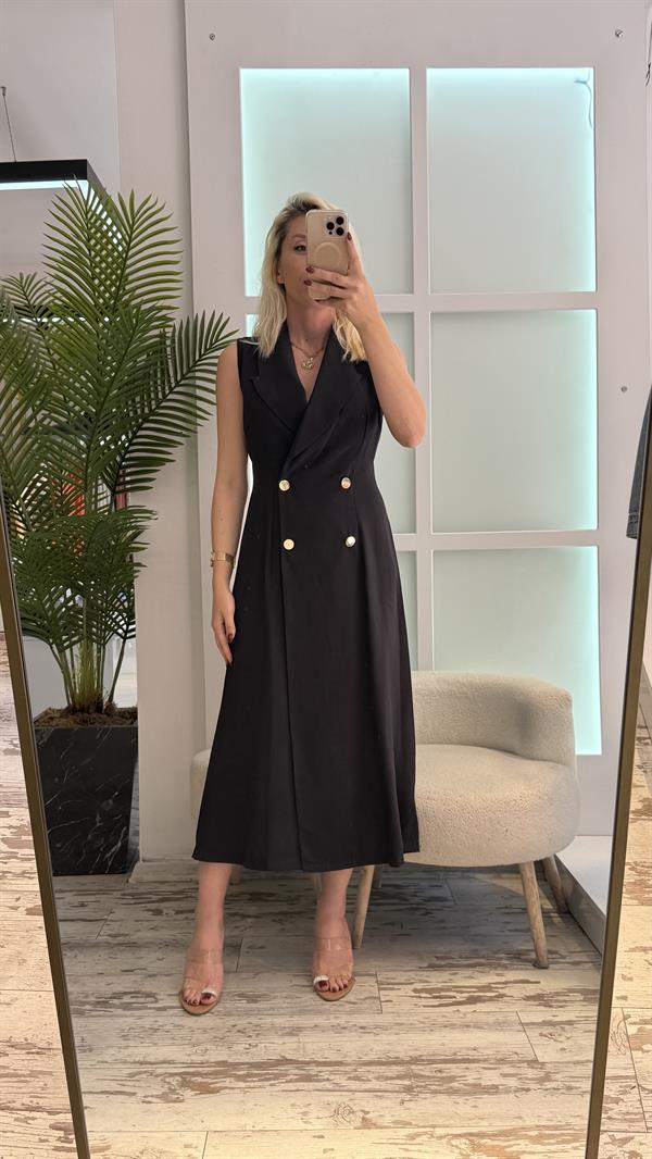 LUNEA  SİYAH GÖMLEK ELBİSE