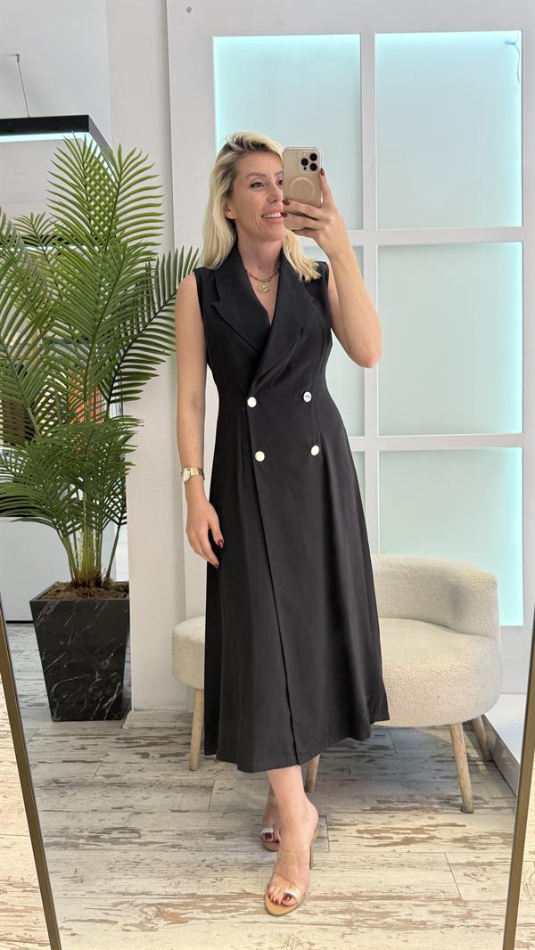 LUNEA  SİYAH GÖMLEK ELBİSE