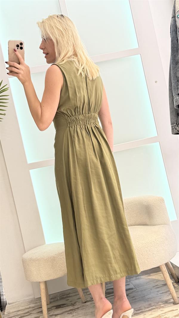 LUNEA YEŞİL GÖMLEK ELBİSE 