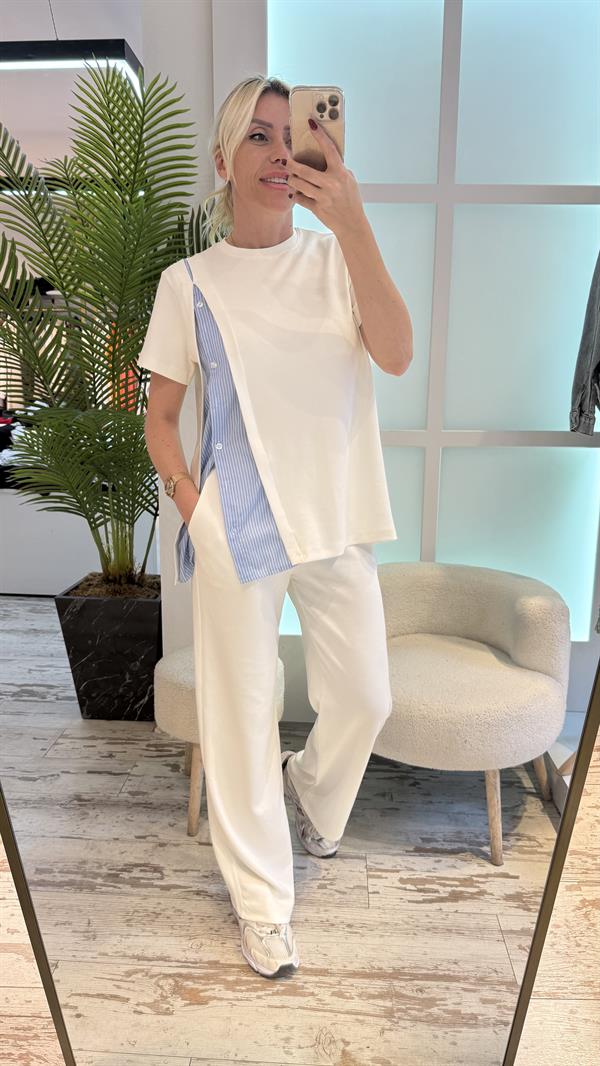 MARSS GÖMLEK DETAYLI BEYAZ TAKIM