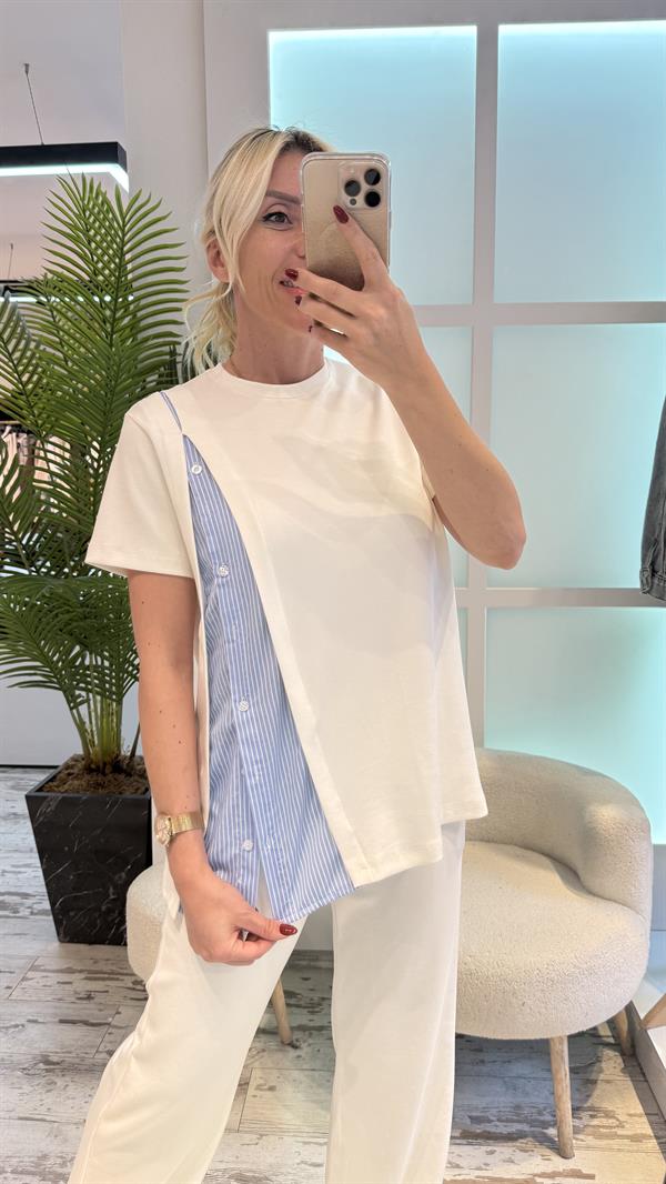 MARSS GÖMLEK DETAYLI BEYAZ TAKIM