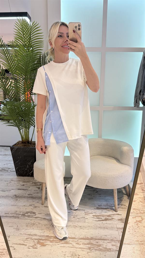 MARSS GÖMLEK DETAYLI BEYAZ TAKIM