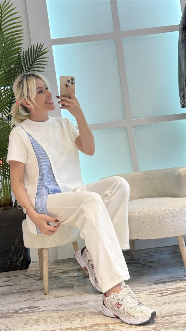 MARSS GÖMLEK DETAYLI BEYAZ TAKIM