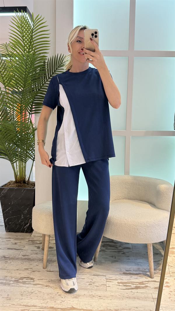 MARSS GÖMLEK DETAYLI LACİVERT TAKIM