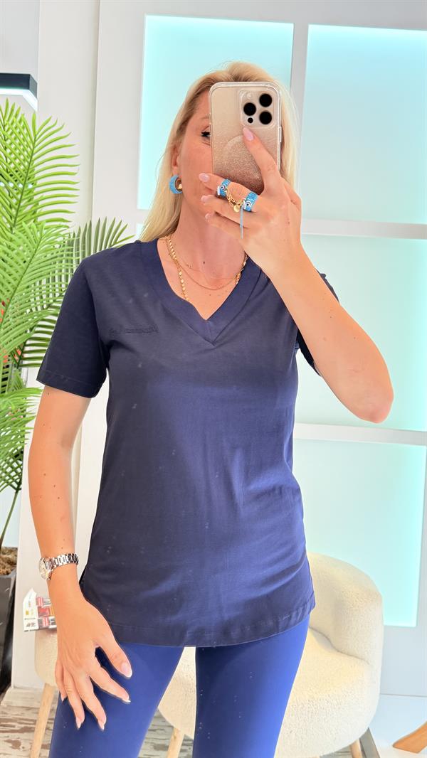 MARY LACİVERT TSHIRT