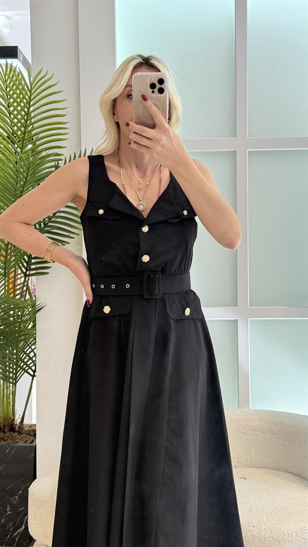 MATİ SİYAH ELBİSE