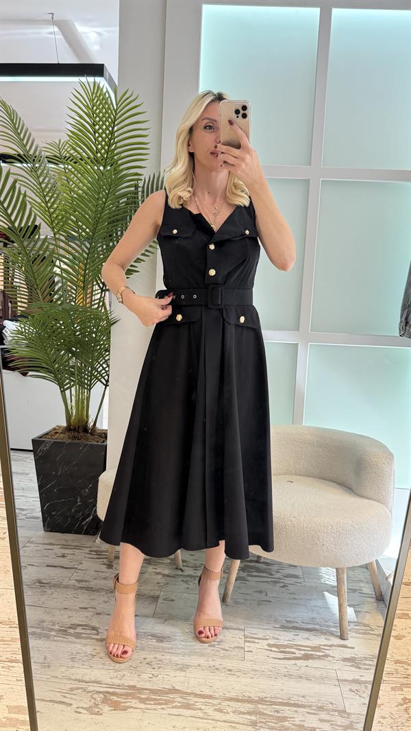 MATİ SİYAH ELBİSE