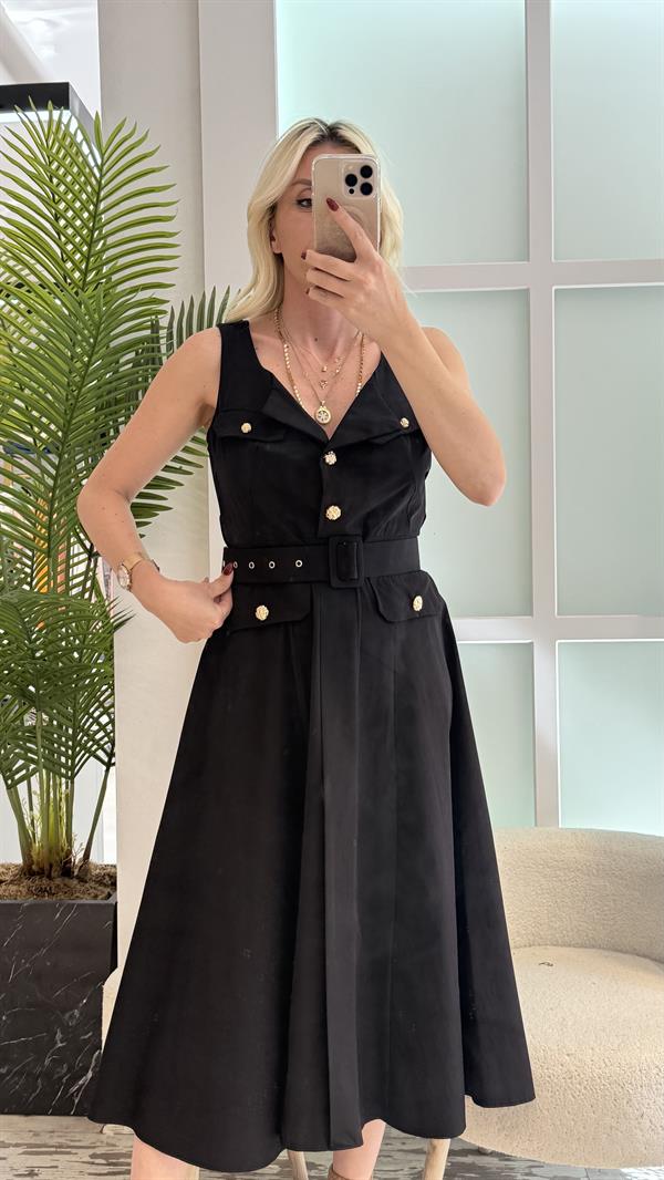 MATİ SİYAH ELBİSE