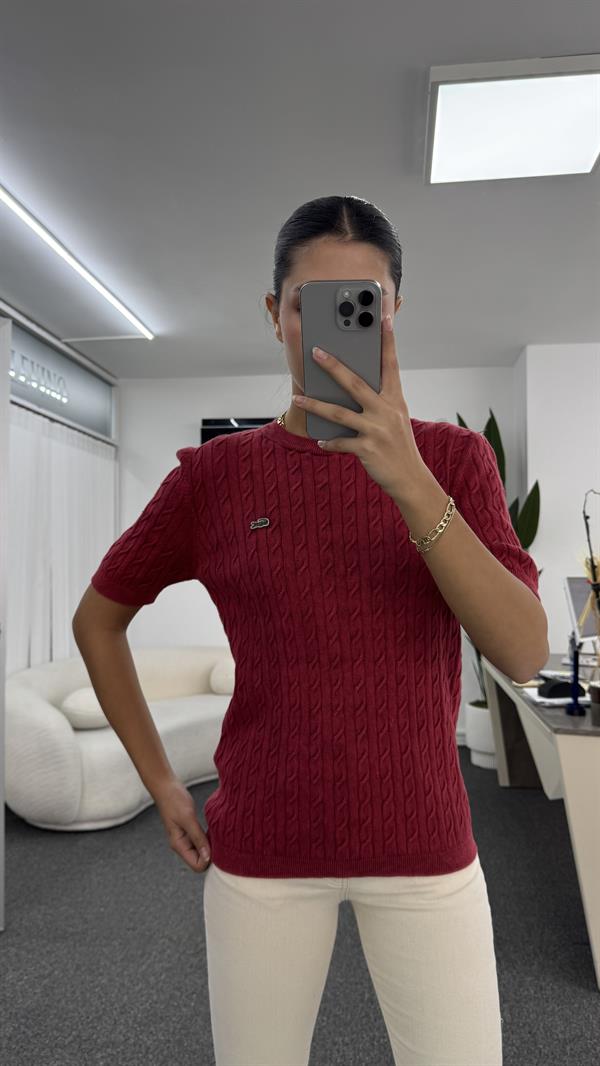 MAY KIRMIZI KISA KOLLU TRİKO KAZAK