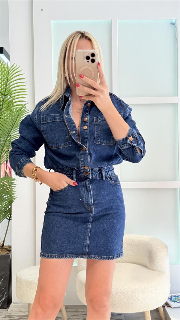 MELS KOYU DENİM KOT ELBİSE