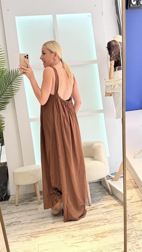 MERİ KAHVERENGİ ELBİSE