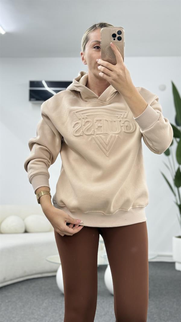 MİNSY BEJ KAPŞONLU SWEATSHIRT
