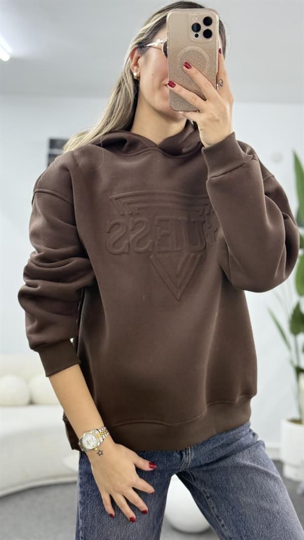 MİNSY KAHVERENGİ KAPŞONLU SWEATSHIRT