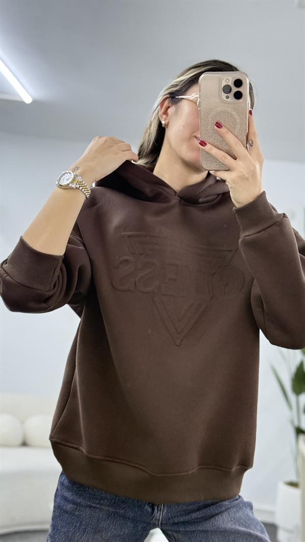 MİNSY KAHVERENGİ KAPŞONLU SWEATSHIRT
