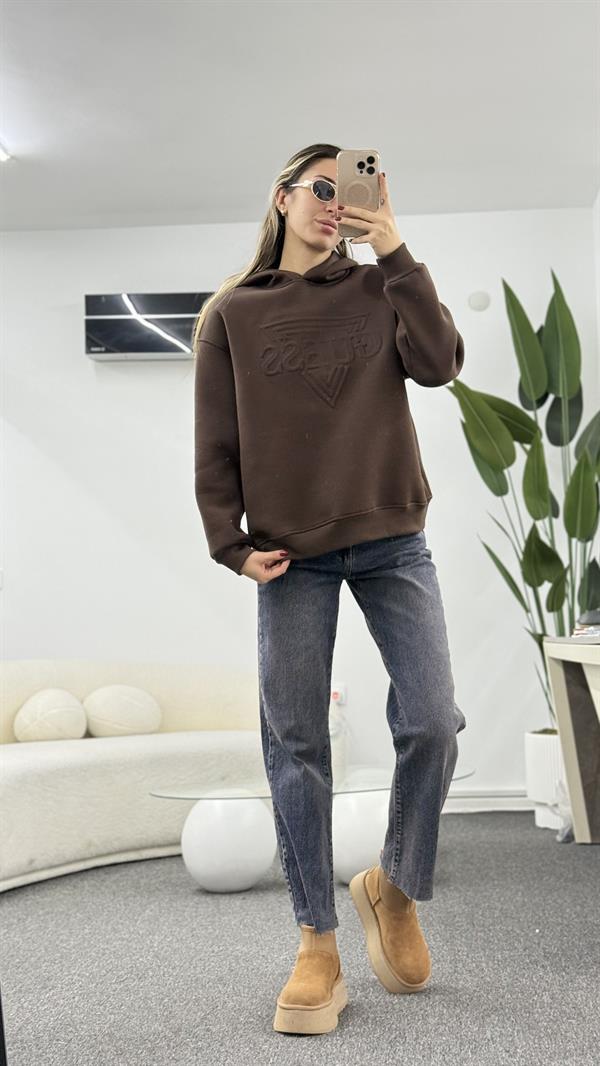 MİNSY KAHVERENGİ KAPŞONLU SWEATSHIRT