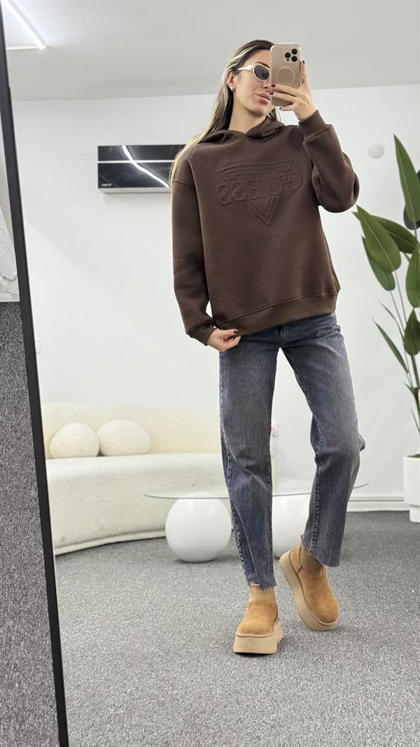 MİNSY KAHVERENGİ KAPŞONLU SWEATSHIRT