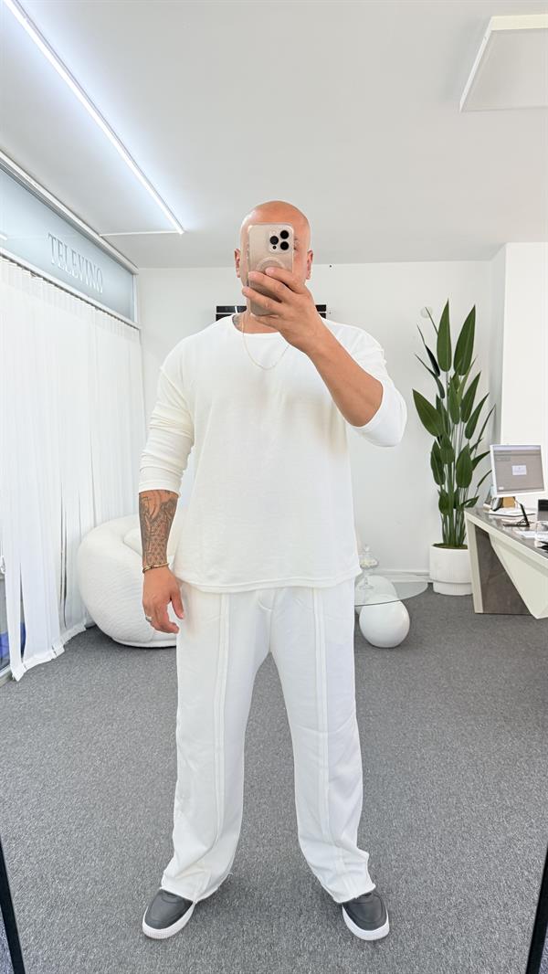 MİSSİLE ÜNİSEX BEYAZ EŞOFMAN TAKIMI