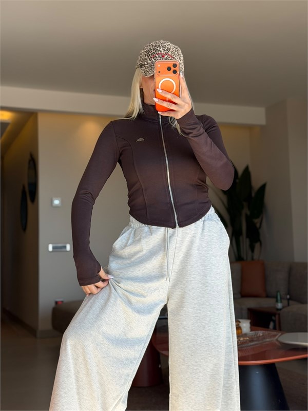 MONİCA KAHVE FERMUARLI HIRKA