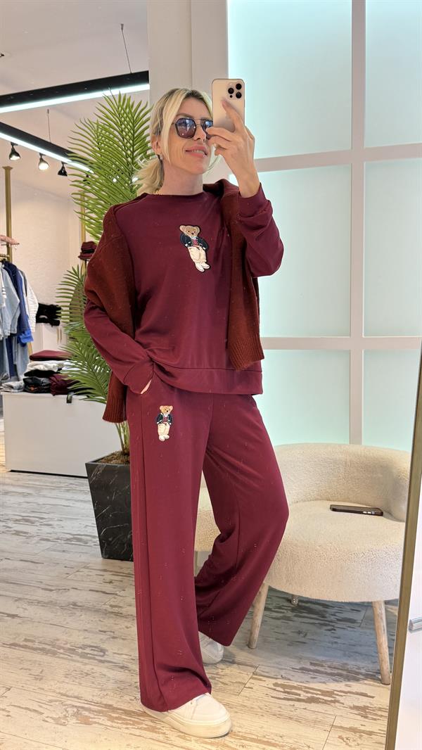 NİCE BORDO EŞOFMAN TAKIMI