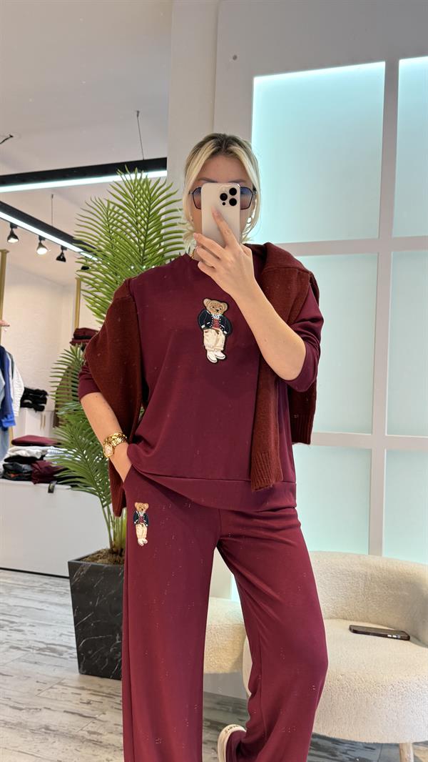 NİCE BORDO EŞOFMAN TAKIMI