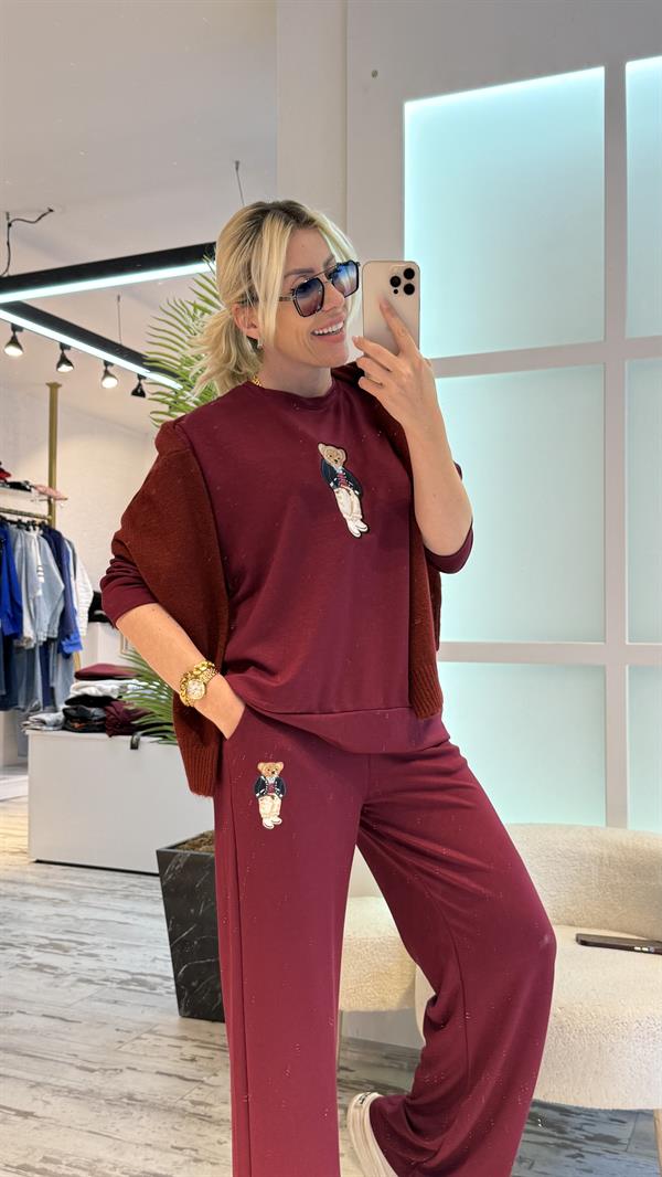 NİCE BORDO EŞOFMAN TAKIMI