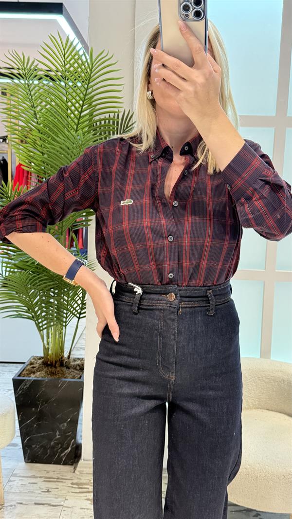 OCİE LACİVERT BORDO ÇİZGİLİ GÖMLEK