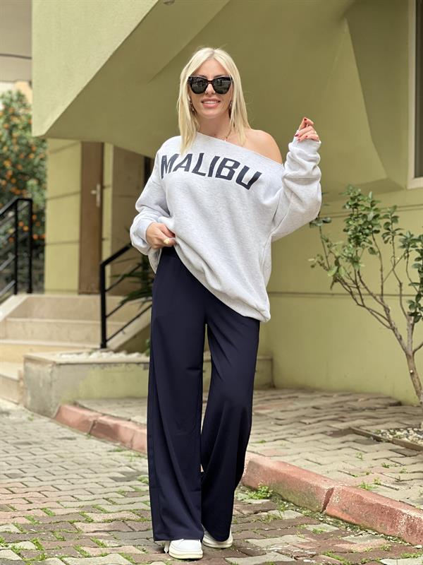 OMUZU DÜŞÜK GRİ SWEAT 