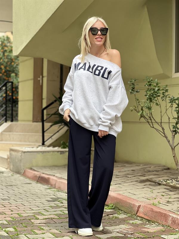 OMUZU DÜŞÜK GRİ SWEAT 
