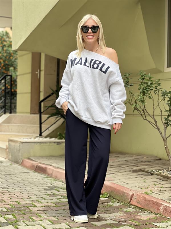 OMUZU DÜŞÜK GRİ SWEAT 