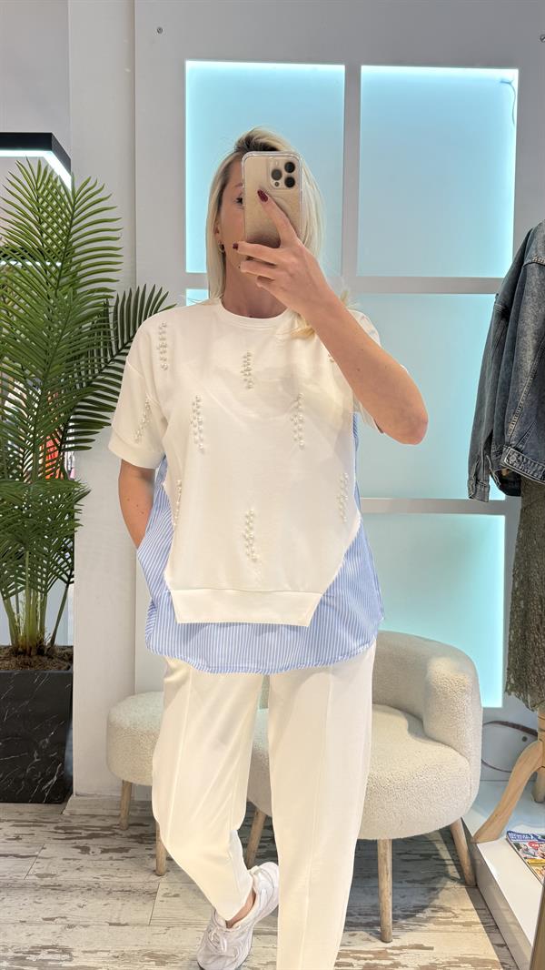 ONSRA BEYAZ İNCİLİ TAKIM