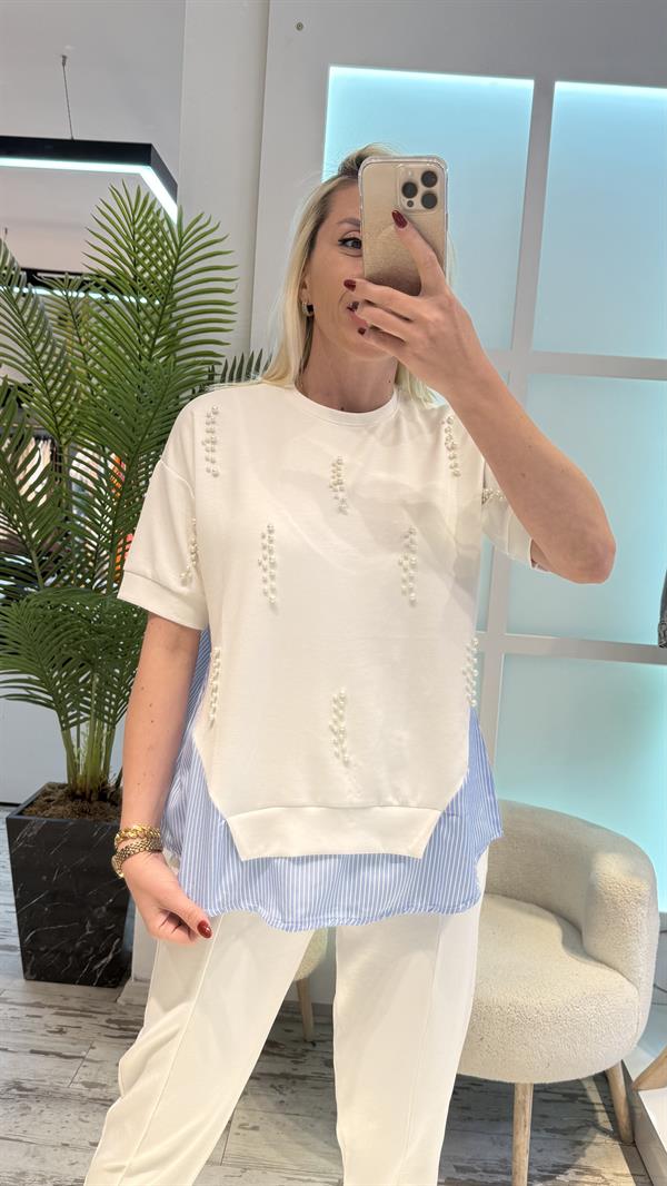 ONSRA BEYAZ İNCİLİ TAKIM