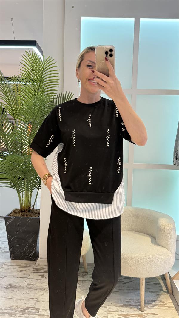 ONSRA SİYAH İNCİLİ TAKIM