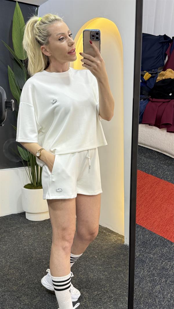 OSLO BEYAZ MODAL KUMAŞ ŞORTLU TAKIM